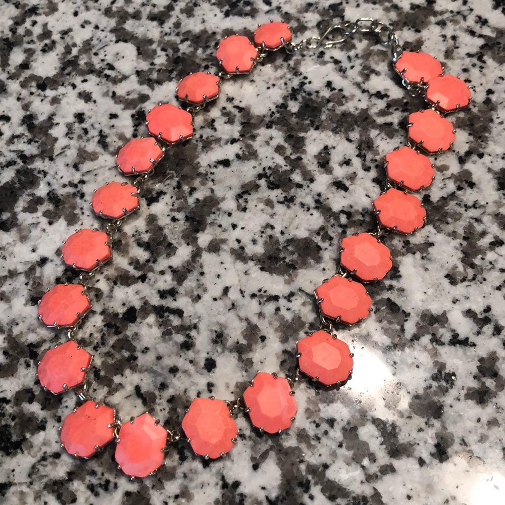 Coral and gold Kendra Scott statement necklace
